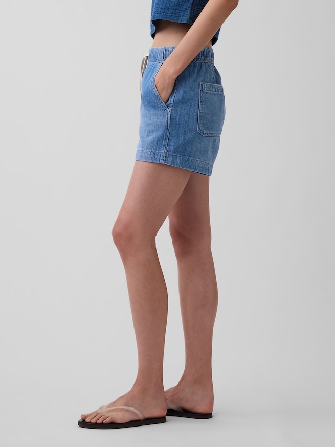 イージーウエスト デニムショートパンツ-1