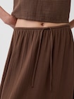 ハイライズ コットンガーゼ イージーウエスト ティアード マキシスカート-3