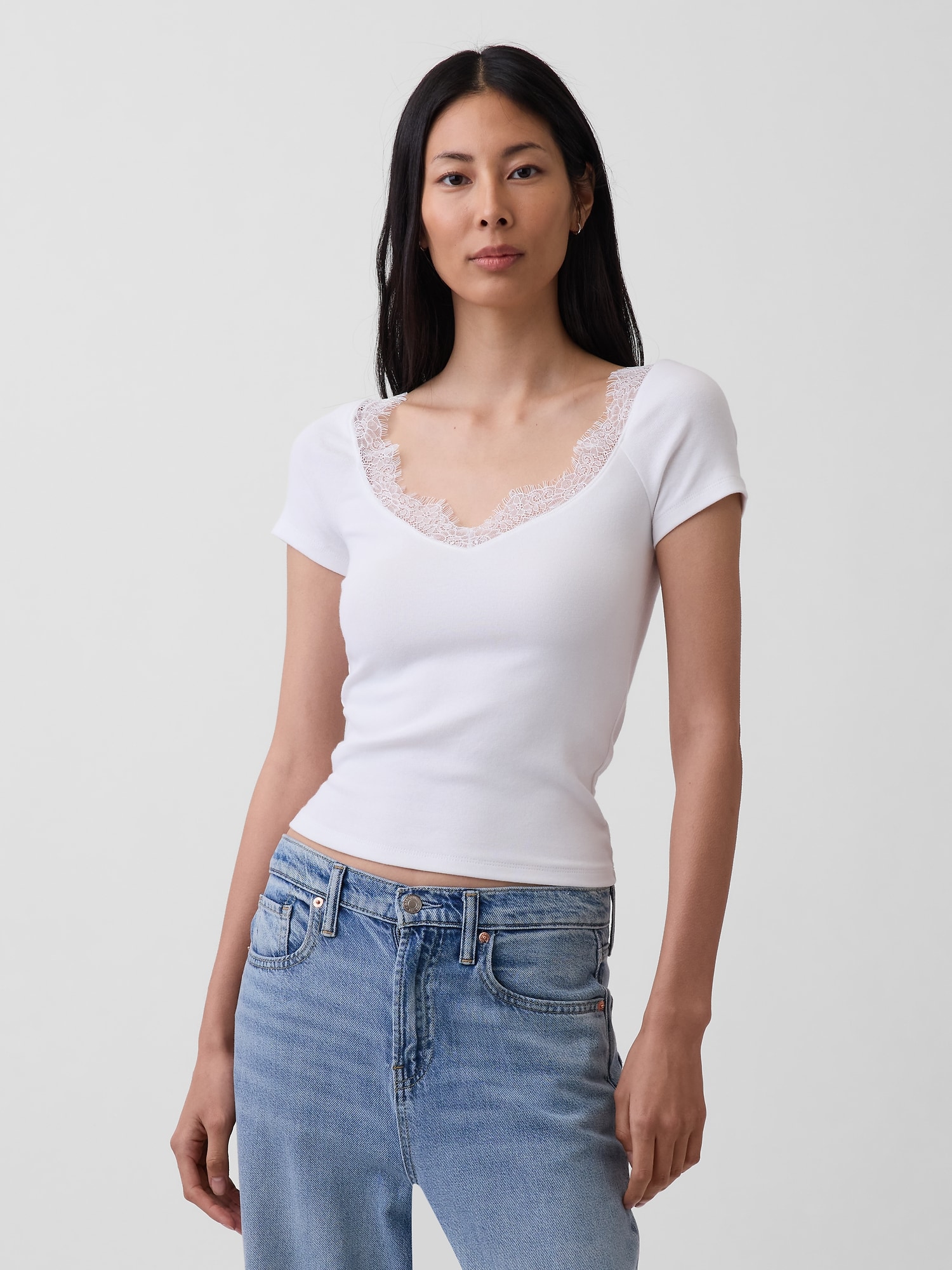 Modern Lace-Trim Top