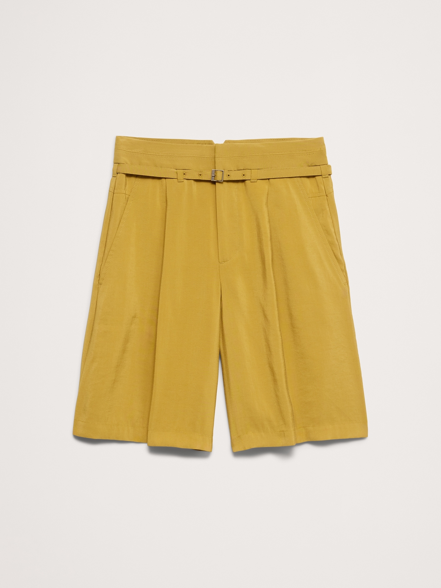 Belted Bermuda Short Luster Twill
