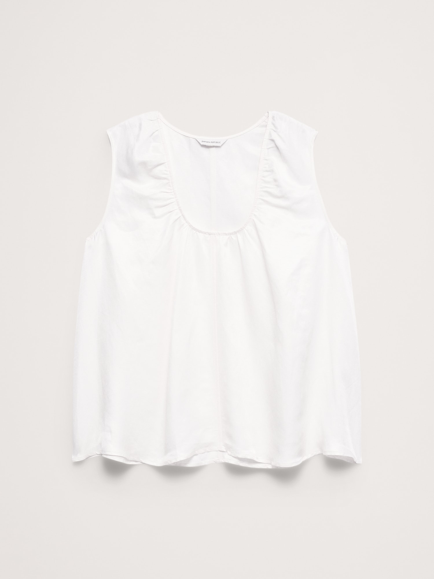 ビスコース リネン スクープネック タンクトップ-4