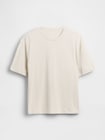 コットンリネン オーバーサイズ クロップドTシャツ-4