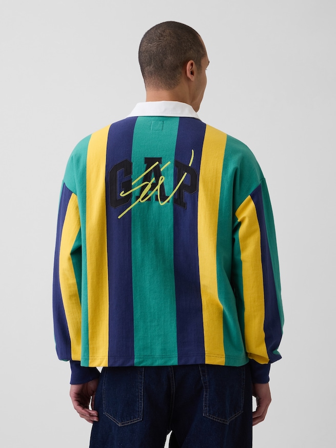 Gap &times; Sean Wotherspoon オーバーサイズ ストライプポロシャツ-2