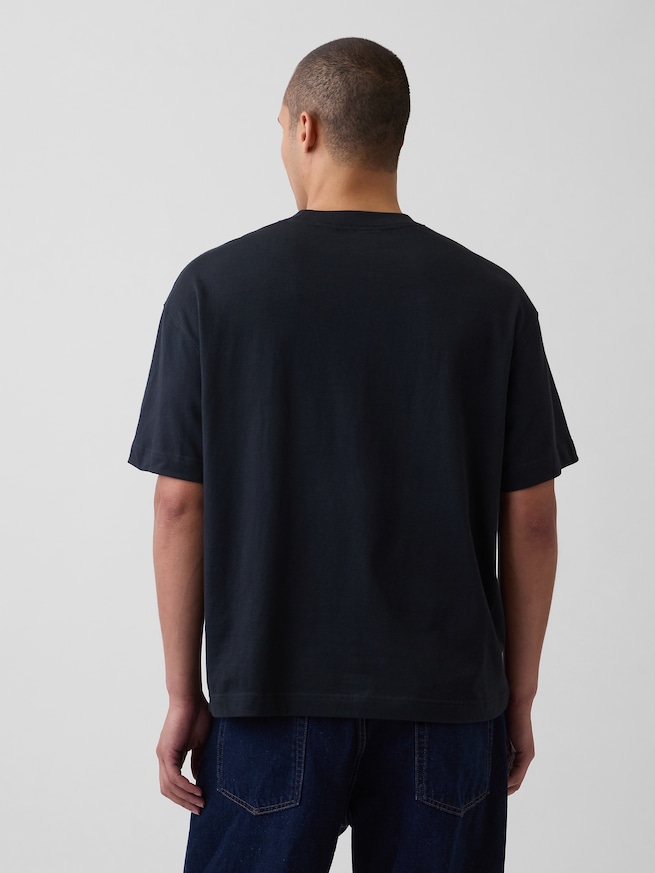 オーバーサイズ クロップド ポケットTシャツ-2