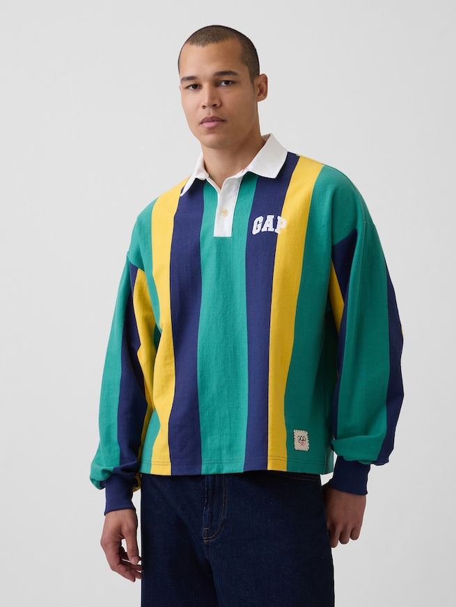 Gap &times; Sean Wotherspoon オーバーサイズ ストライプポロシャツ-0