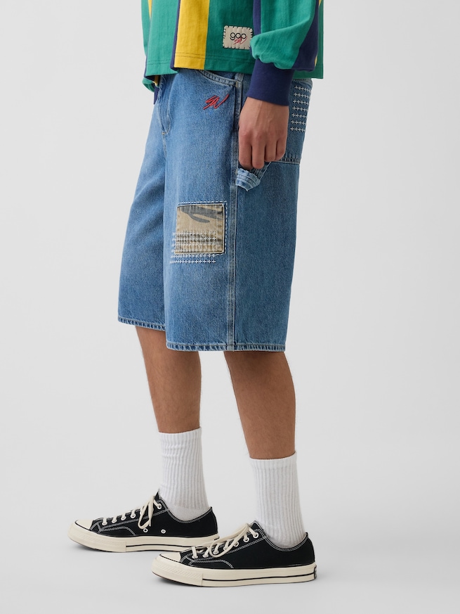 Gap &times; Sean Wotherspoon バギー パッチワーク デニムショートパンツ-2