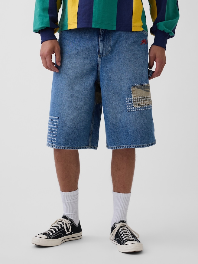 Gap &times; Sean Wotherspoon バギー パッチワーク デニムショートパンツ-1