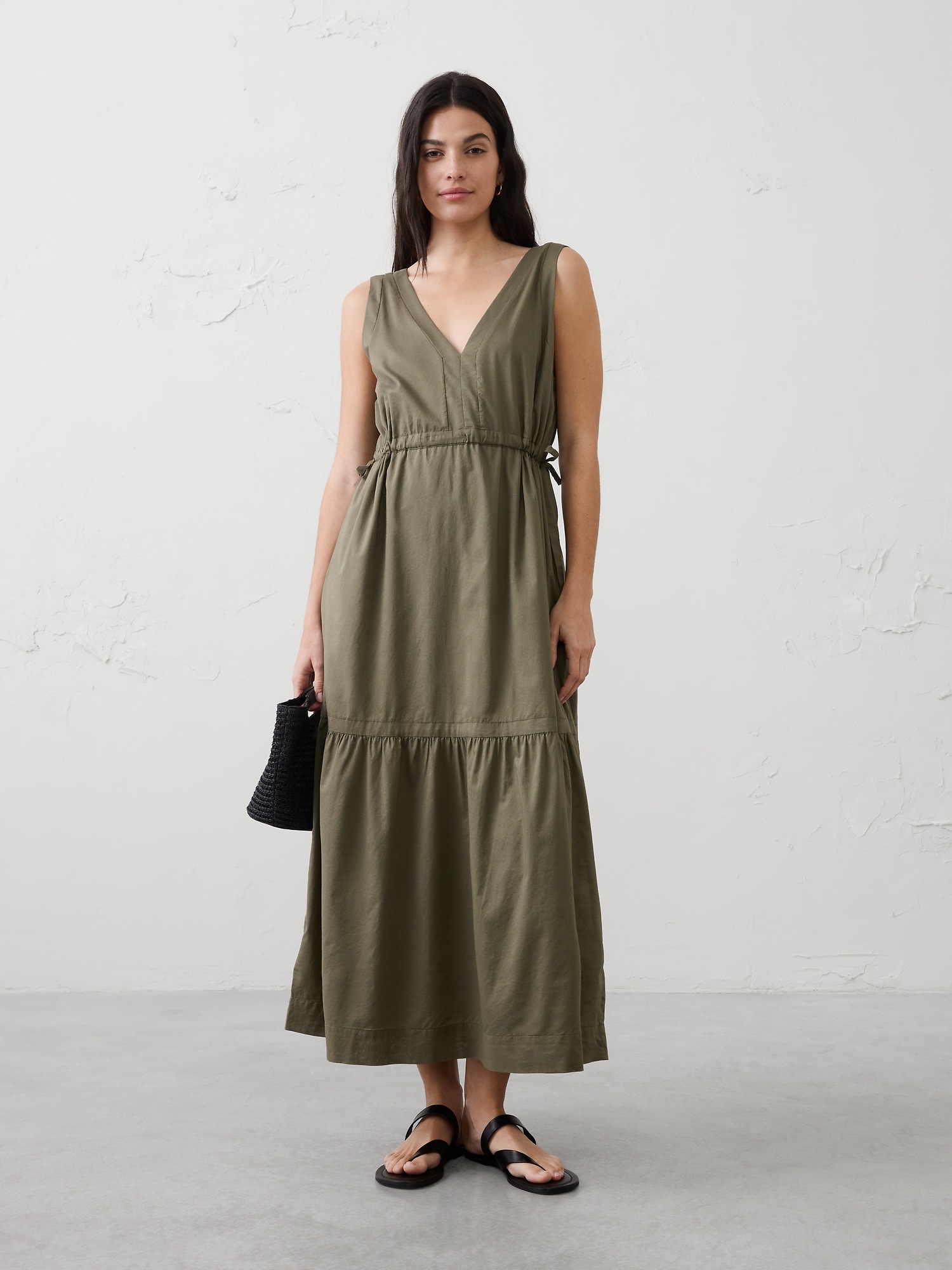 Voile Side-Tie Maxi Dress
