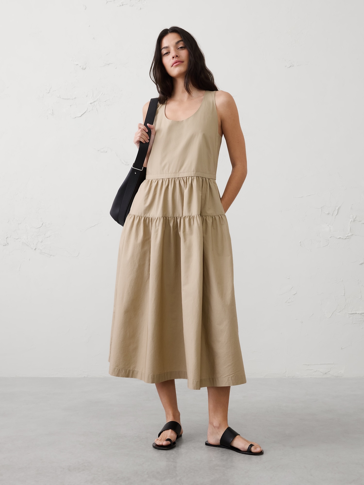 Dropped-Waist Midi Dress