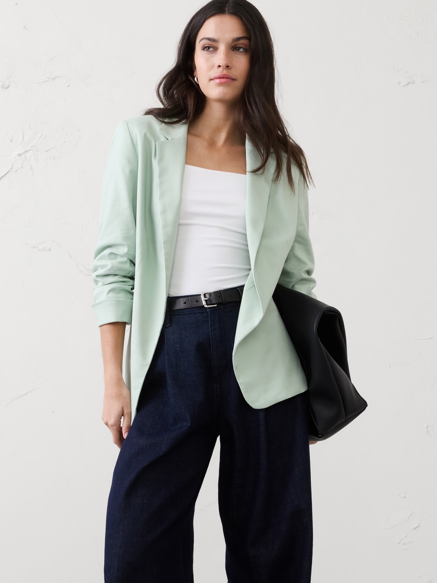 Linen-Blend Hayden Blazer