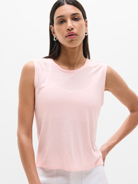 Getaway Linen Blend Muscle Tank