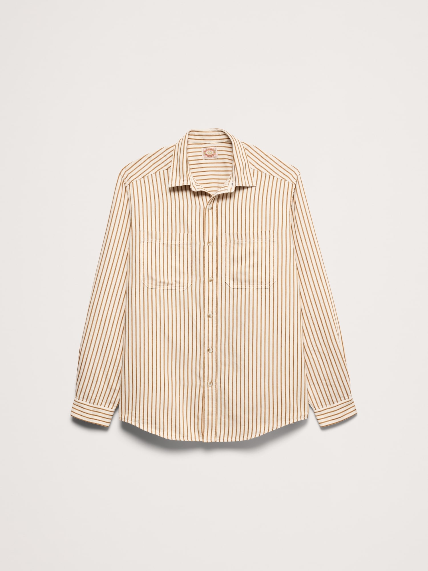 Archive Reissue コットンヘンプ ティッキング シャツ-5