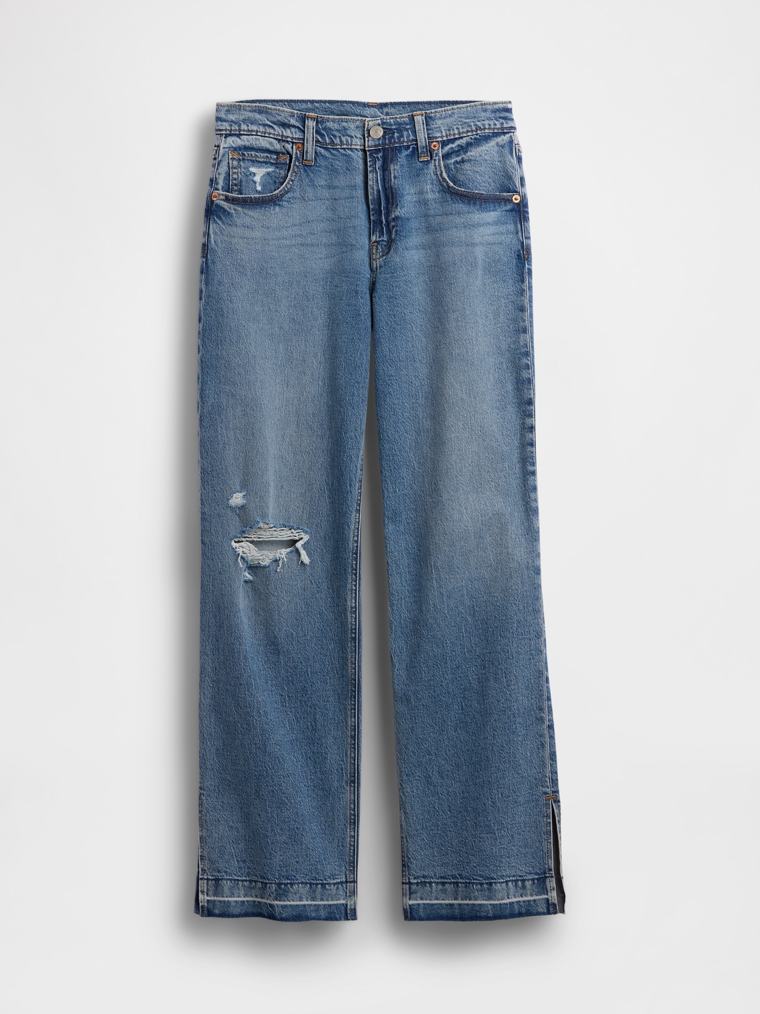 Low Rise '90s Loose Split-Hem Jeans