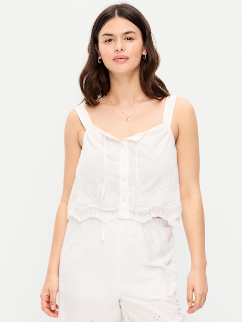 Tie-Front Cami Tank Top