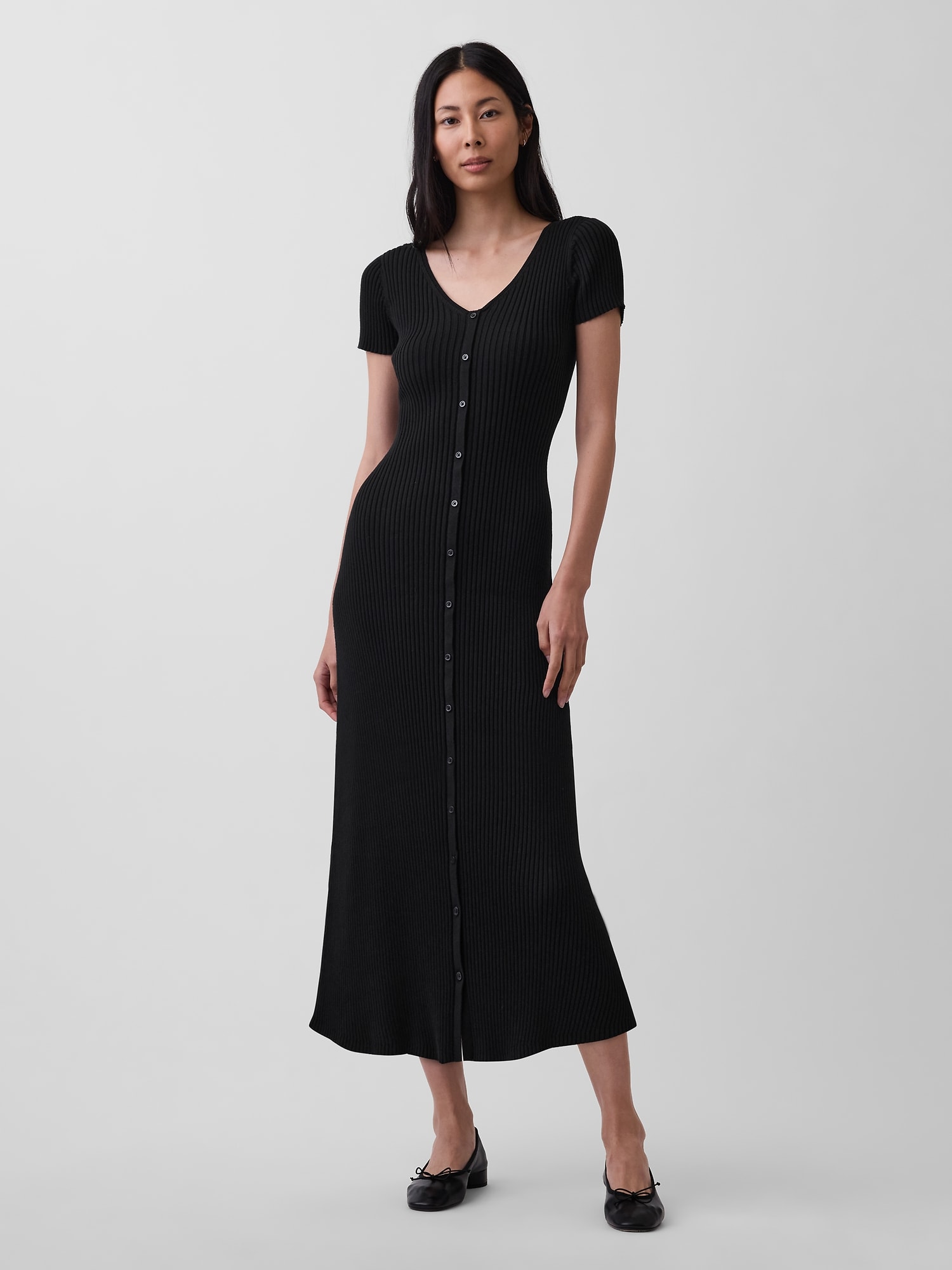 ROBE-CHANDAIL LONGUE CÔTELÉE BOUTONNÉE