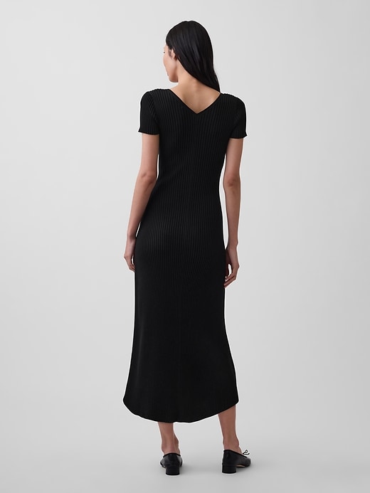 Rib Button-Front Maxi Sweater Dress | Gap