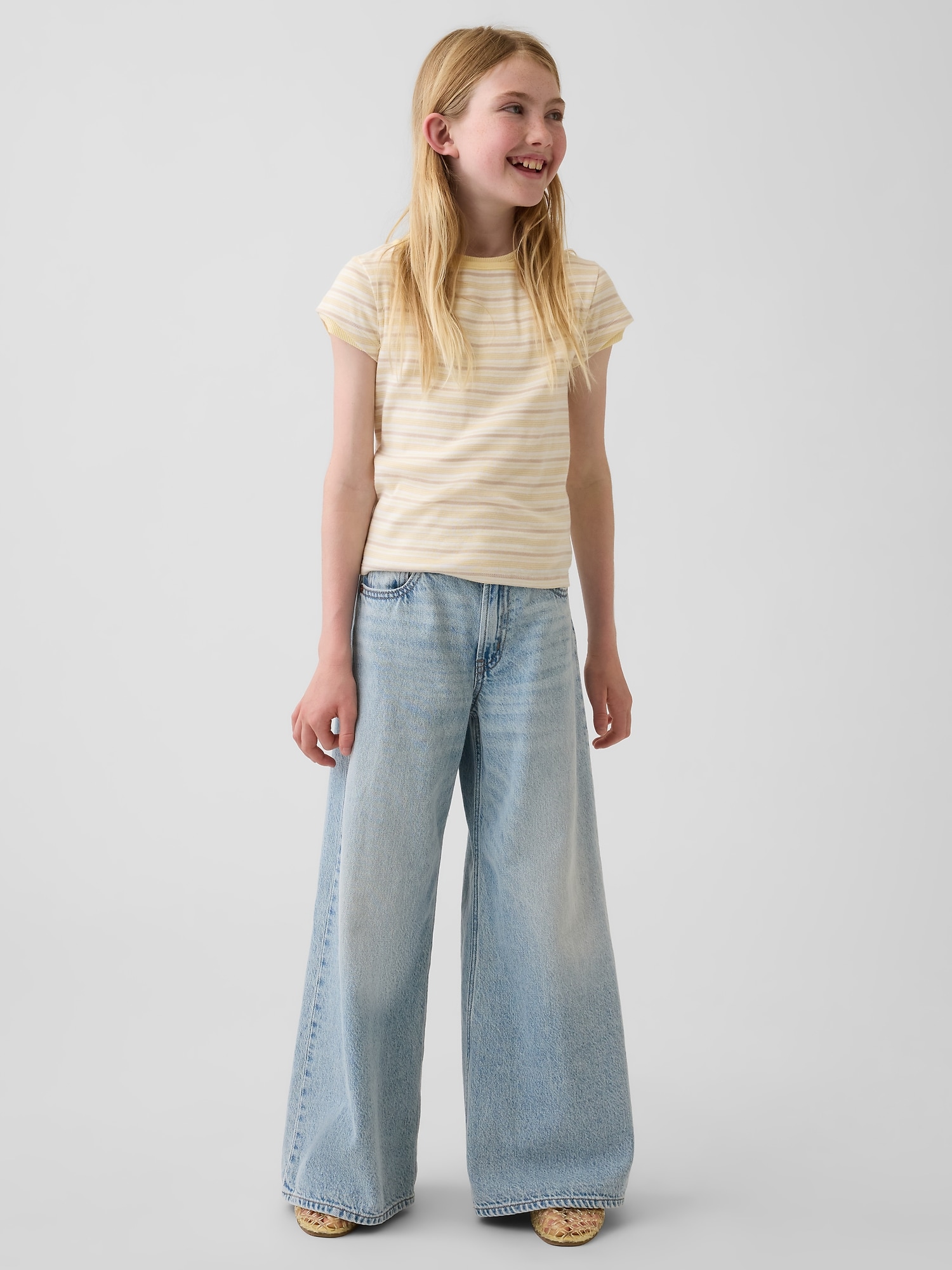 Kids Low Rise Stride Wide-Leg Baggy Jeans