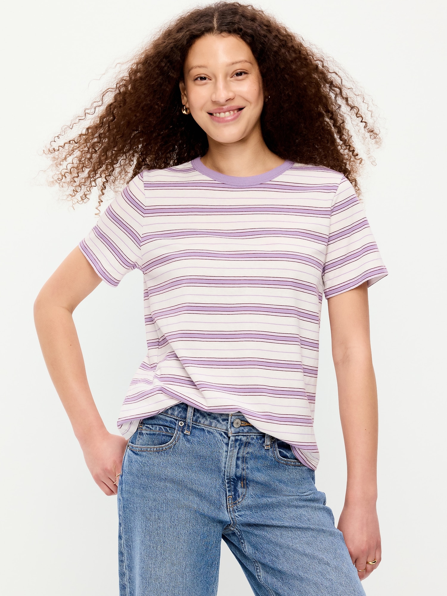 T-SHIRT RAS DU COU PASSE-PARTOUT À RAYURES