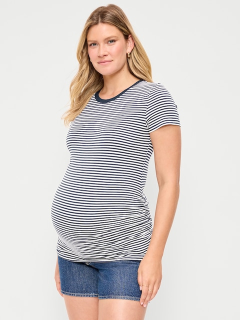 T-SHIRT PASSE-PARTOUT À ENCOLURE RAS DU COU DE MATERNITÉ