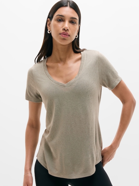 Breezy Scoop V-Neck Tee