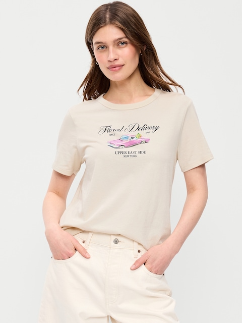 T-SHIRT PASSE-PARTOUT RAS DU COU À IMPRIMÉ