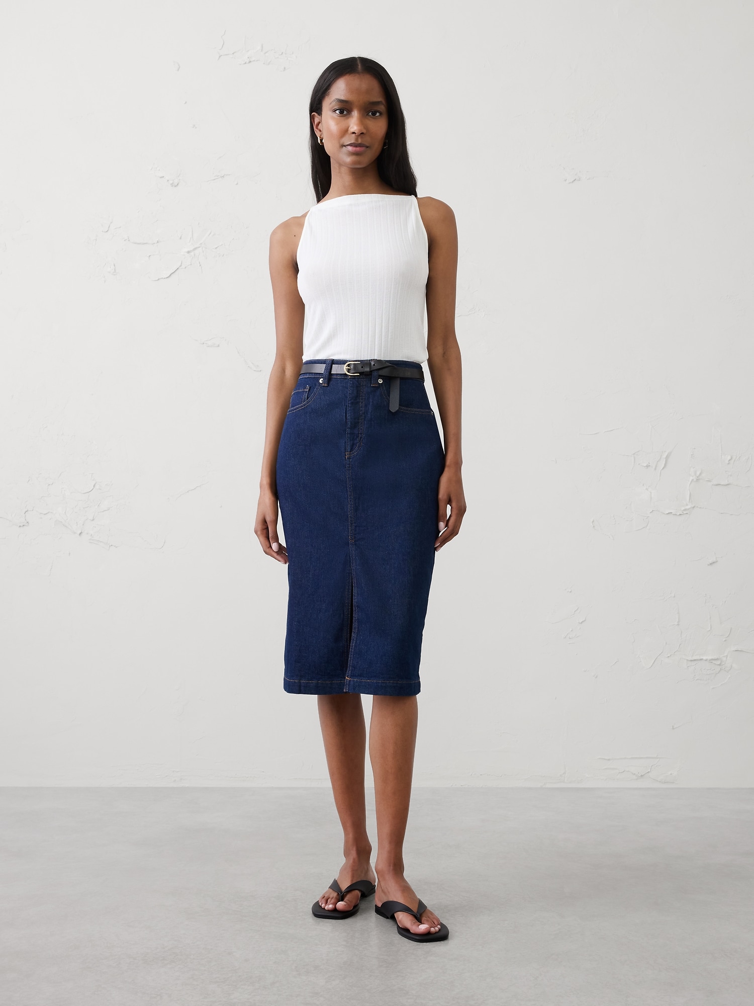 Ribbed High-Neck Top