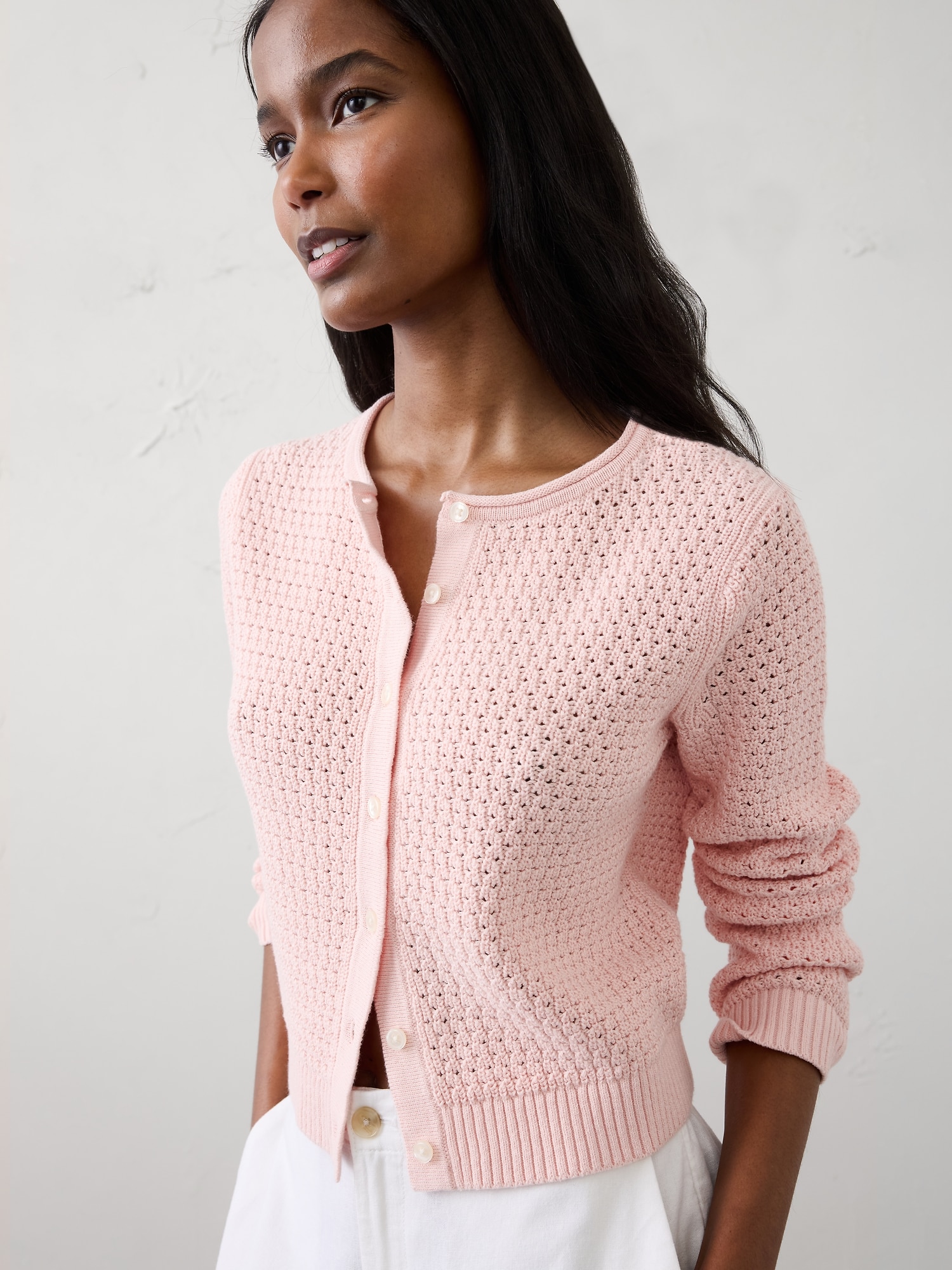 Textured Cardigan Sweater