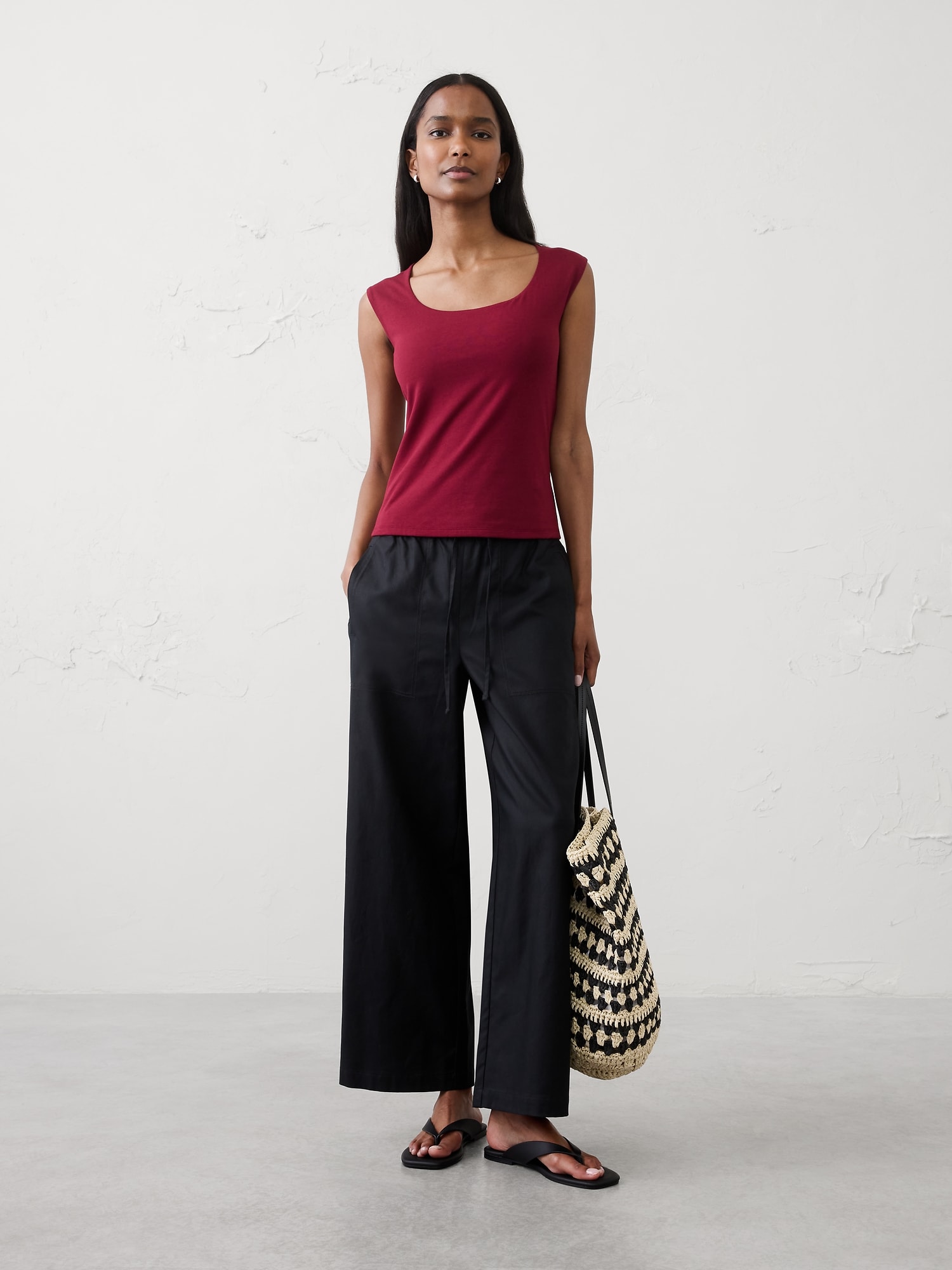 Soft Stretch Scoop-Neck Top