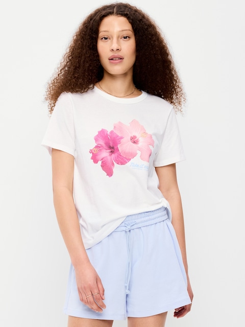 T-SHIRT PASSE-PARTOUT RAS DU COU À IMPRIMÉ