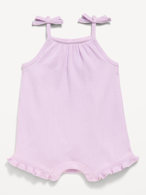 Sleeveless Tie-Strap One-Piece Romper for Baby