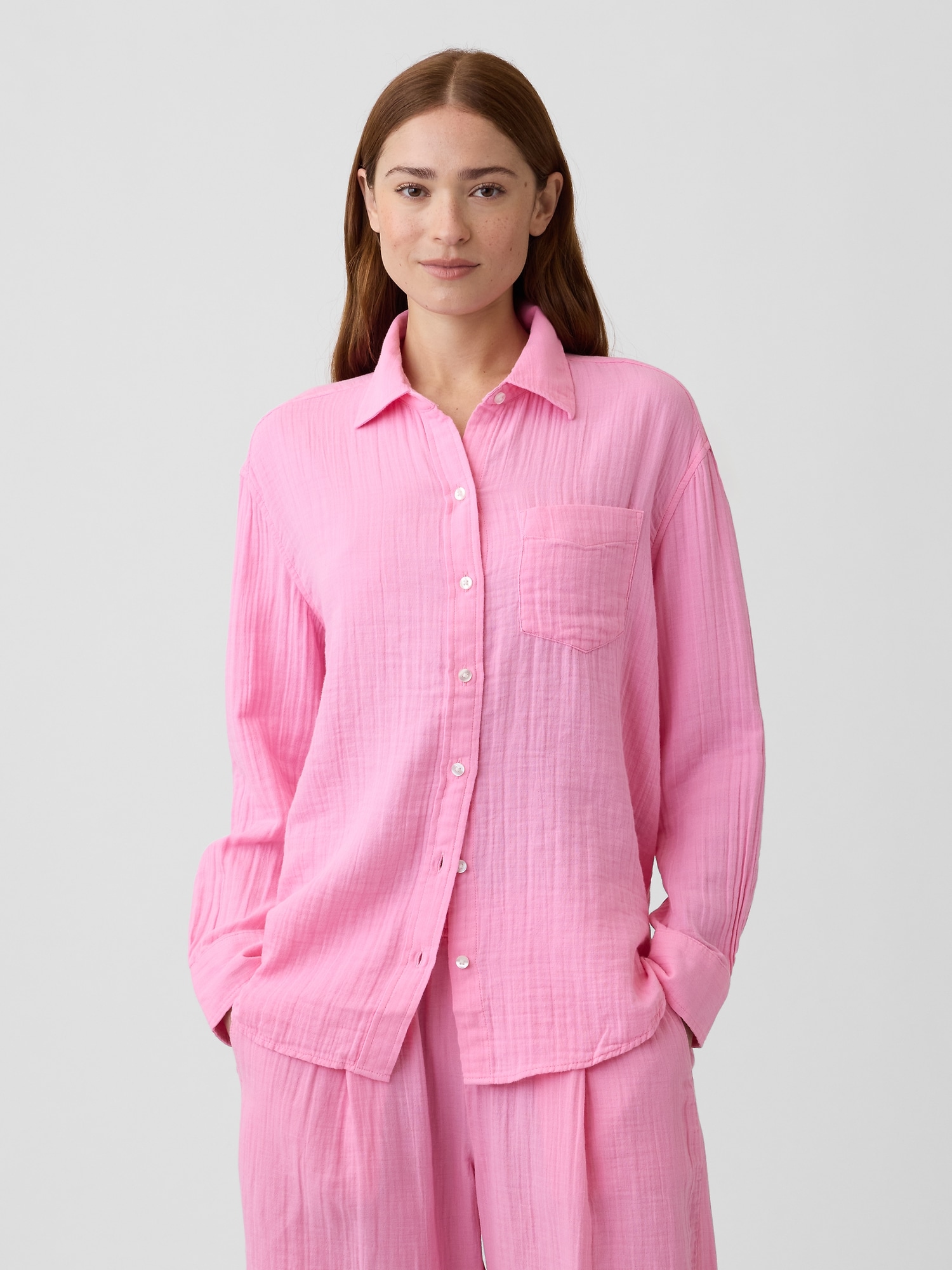 Oversized Shirt in Gauze