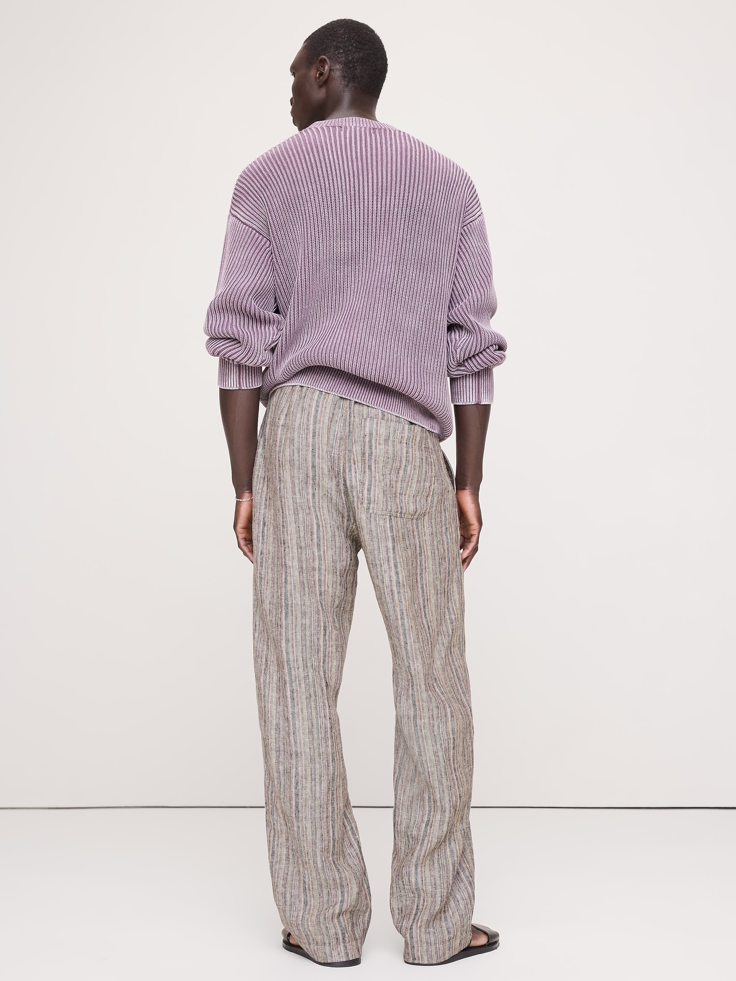 Relaxed Striped Linen Beach Pant