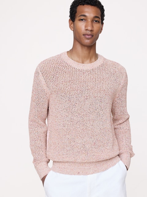 CHANDAIL RAS DU COU EN TRICOT DE MÉLANGE DE COTON