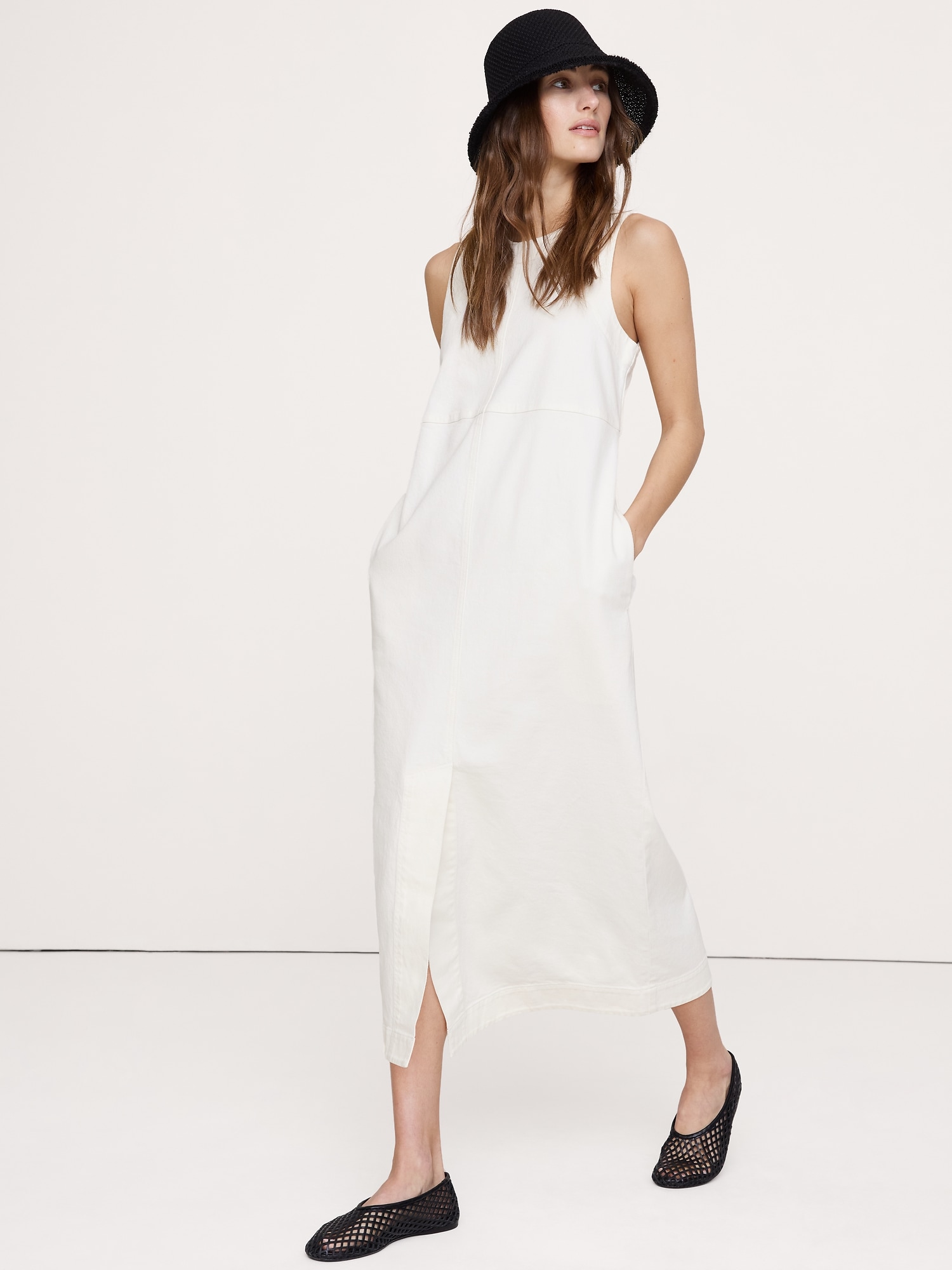 Denim Shift Midi Dress