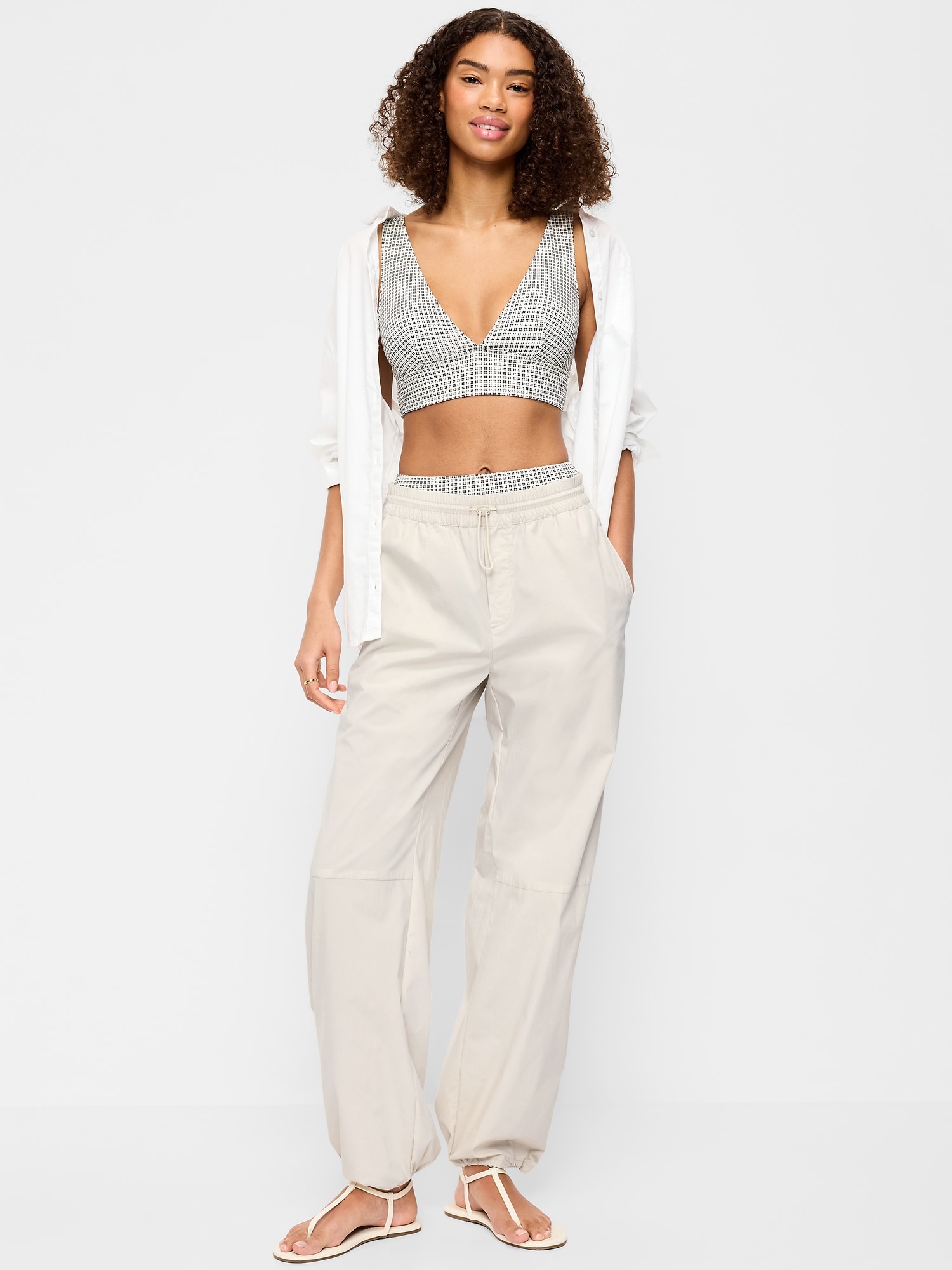 Lightweight Pull-On Poplin Balloon Pants