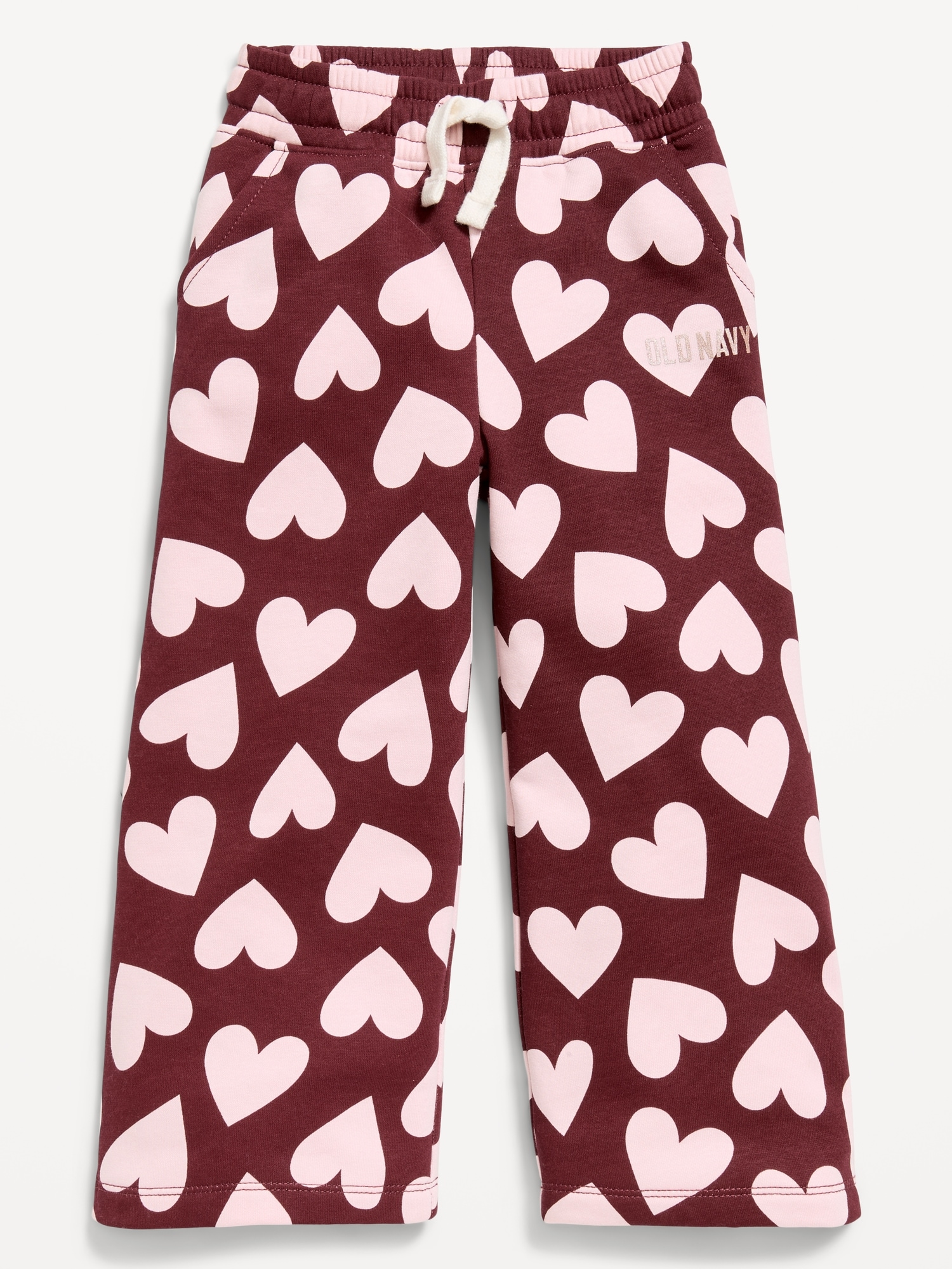 PANTALON JAMBE LARGE EN COTON OUATÉ À LOGO IMPRIMÉ POUR TOUTE-PETITE