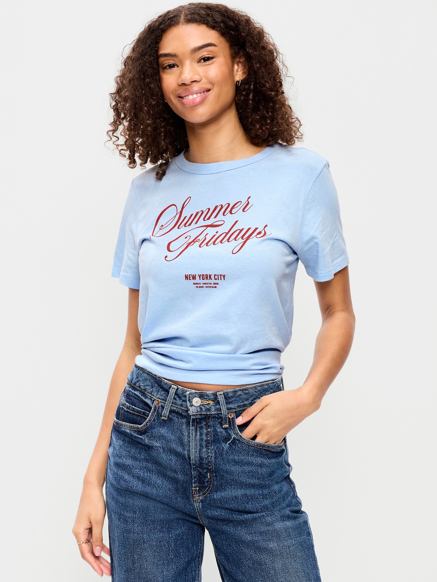 T-SHIRT PASSE-PARTOUT RAS DU COU À IMPRIMÉ