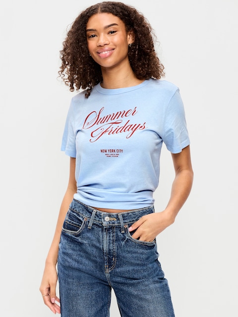 T-SHIRT PASSE-PARTOUT RAS DU COU À IMPRIMÉ