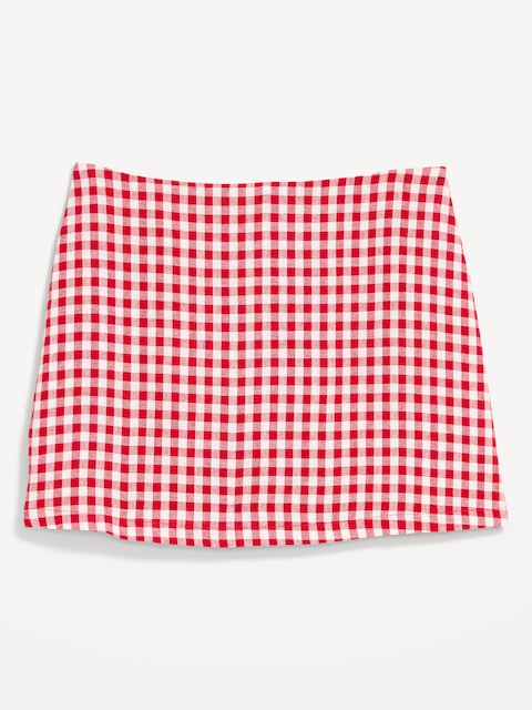 Linen-Blend Micro Skort