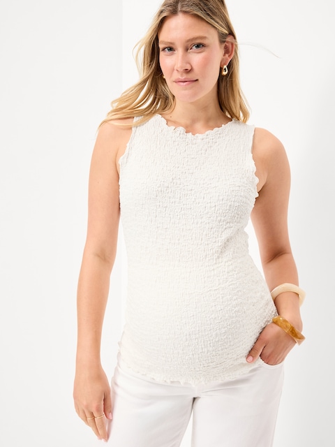 Maternity Texured High-Neck Tank Top