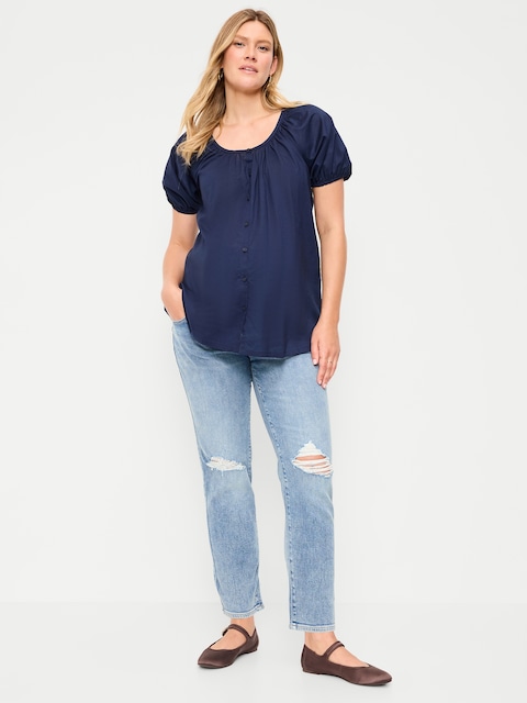 Maternity Full-Panel Straight Ankle Jeans