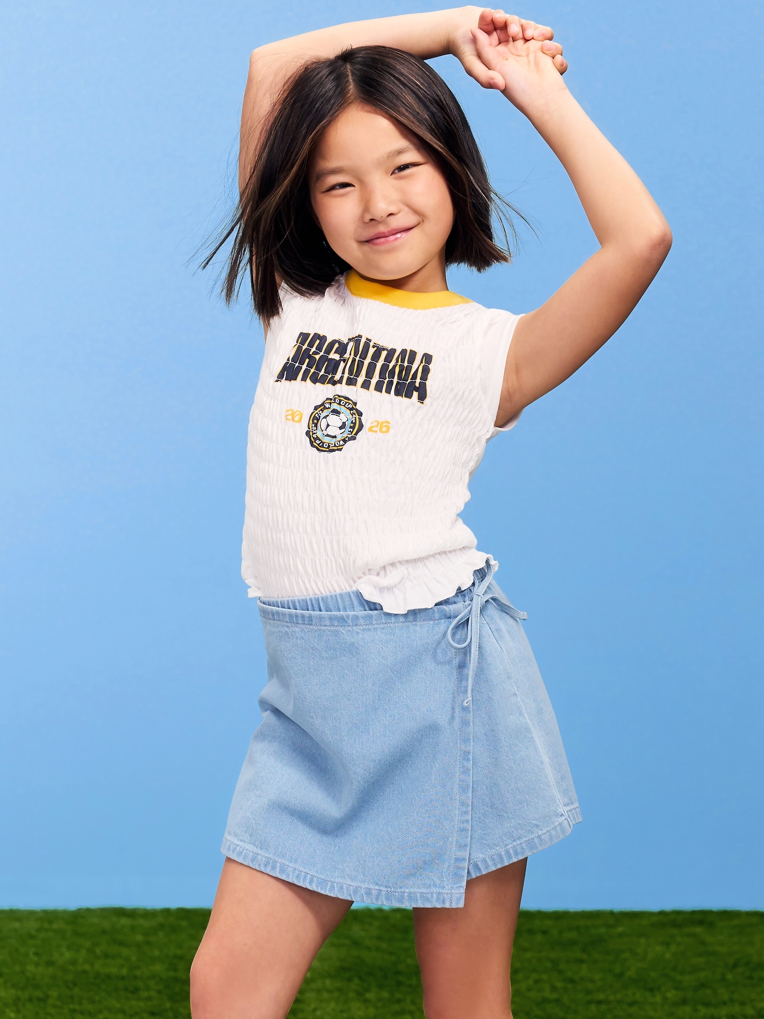 FIFA World Cup 26™ Argentina Smocked Graphic T-Shirt for Girls