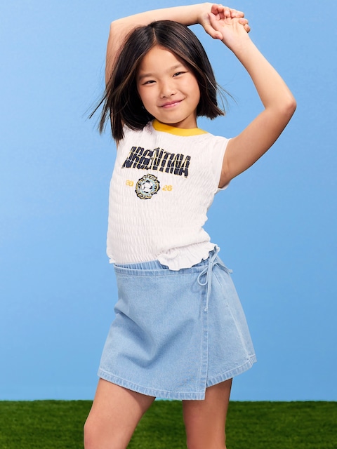 T-SHIRT SMOCKÉ À IMPRIMÉ DE LA COUPE DU MONDE DE LA FIFA 26™, ARGENTINE POUR FILLE