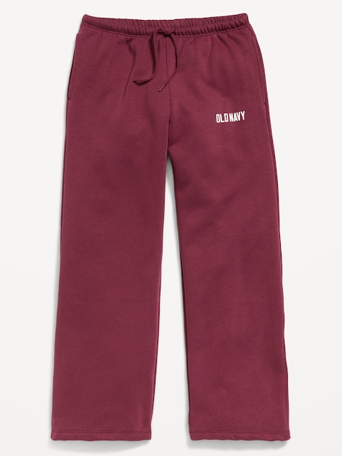 High-Waisted Logo Graphic Wide-Leg Sweatpants for Girls