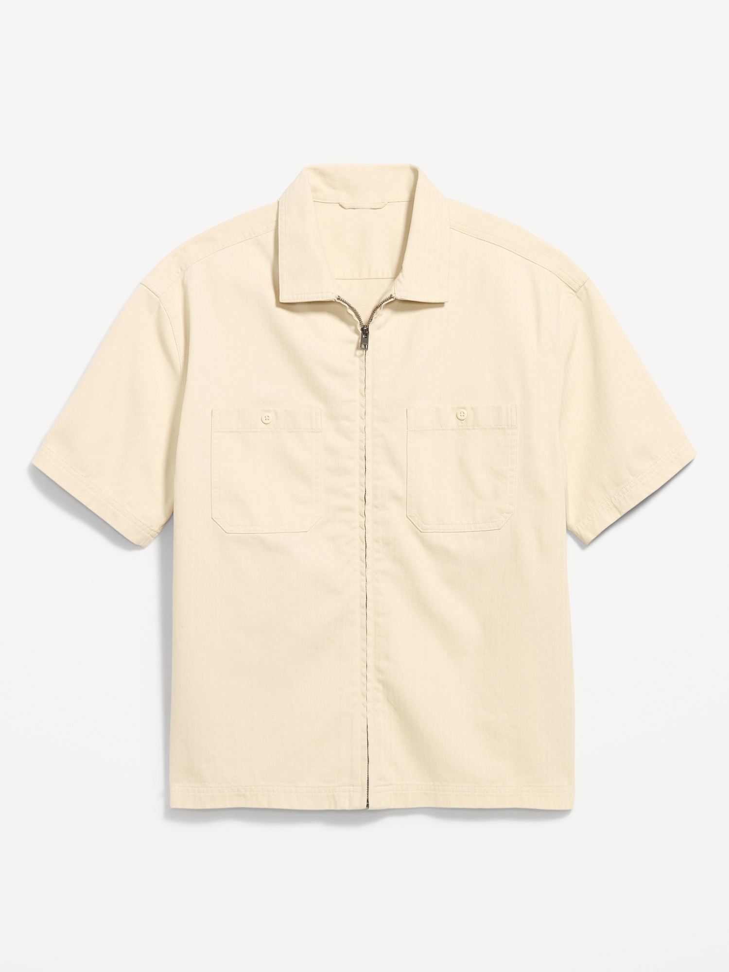 CHEMISE DE TRAVAIL AMPLE À CHEVRONS ET GLISSIÈRE