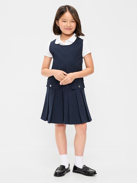 ROBE SANS MANCHES EN SERGÉ D'UNIFORME SCOLAIRE POUR FILLE
