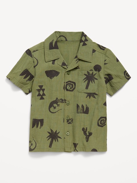 CHEMISE EN TISSU FROISSÉ À MOTIF POUR TOUT-PETIT