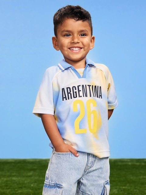 T-SHIRT À COL EN JERSEY COUPE DU MONDE DE LA FIFA 26™, ARGENTINE UNISEXE POUR TOUT-PETIT