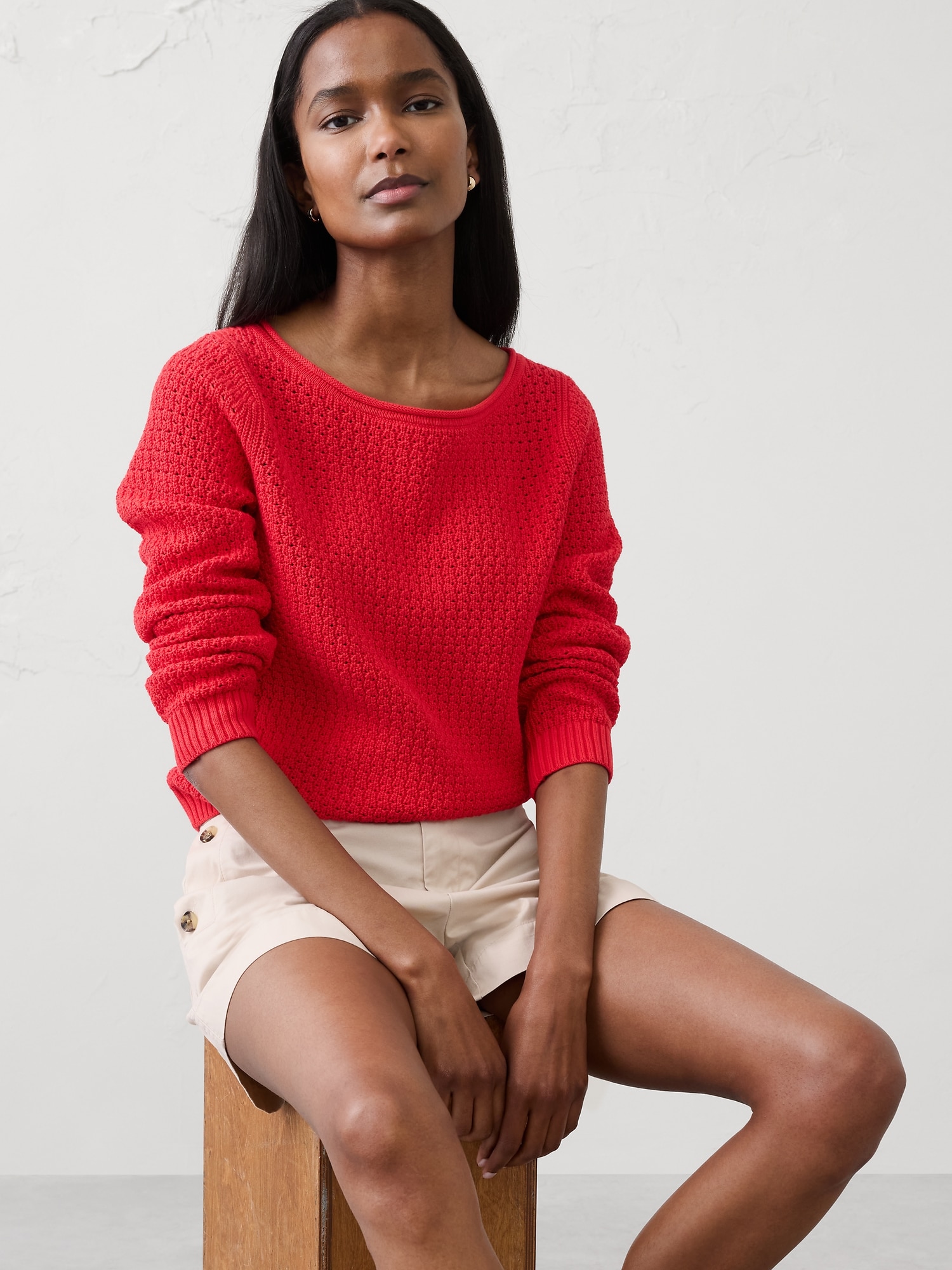 Boatneck Stitched Sweater