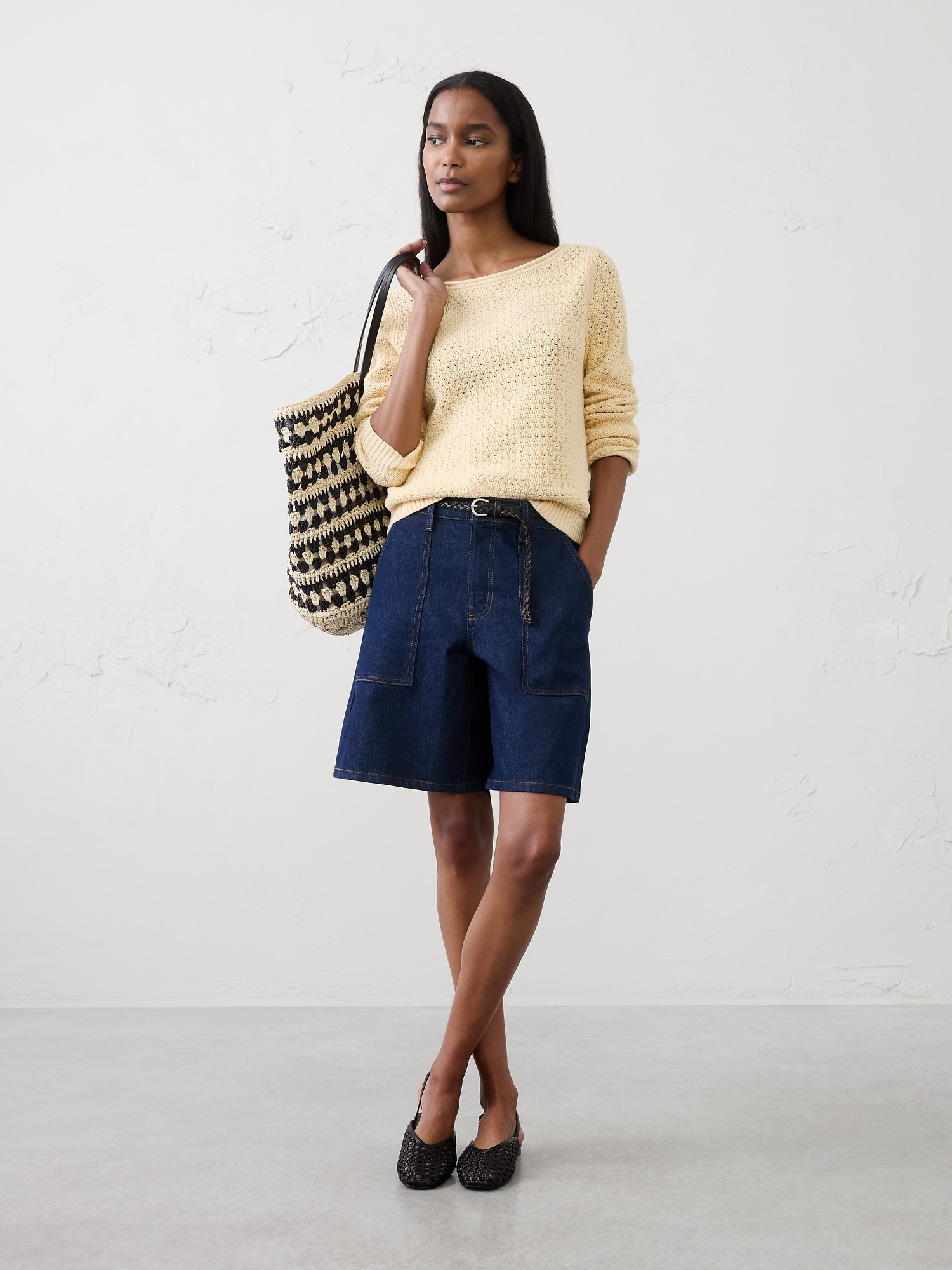 Boatneck Stitched Sweater